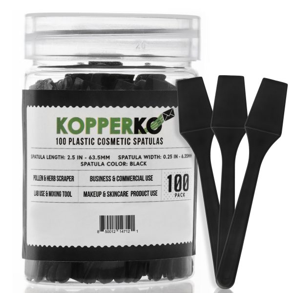 black cosmetic spatulas