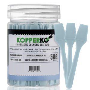 Kopperko 500 Pack 2.5 Inch Plastic Cosmetic Spatulas - Sky Blue
