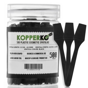 Kopperko 500 Pack 2.5 Inch Plastic Cosmetic Spatulas - Black
